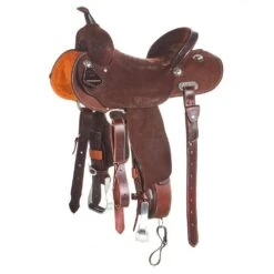 Burns Saddlery 14 1/2 Inch 20HDX Chocolate Roughout Barrel Saddle