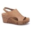 Corkys Footwear Carley Women's Taupe Smooth Leopard Wedge Sandal