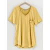 Trend:Notes Women's Yellow Basic V-Neck Tee