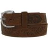 Women's Silver Creek Brown Western Scroll Belt