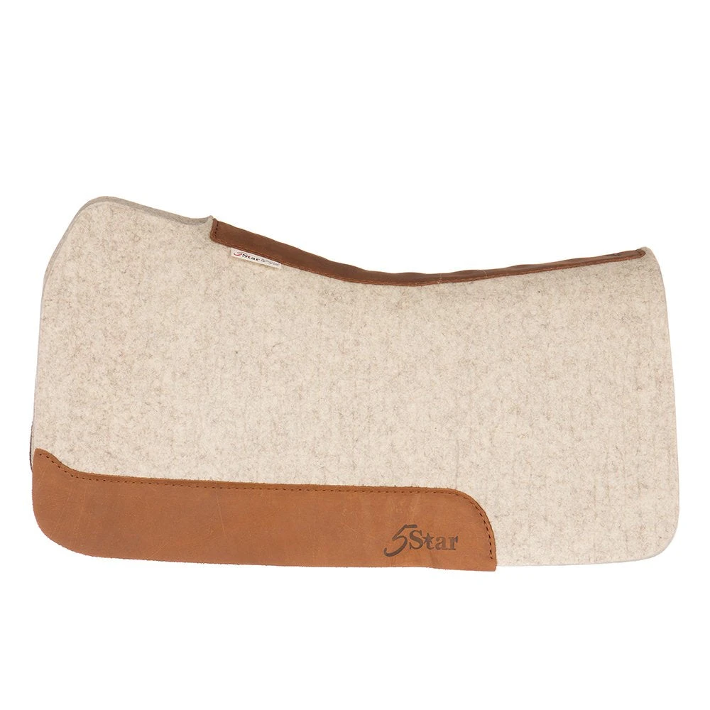 5 Star Equine Products Supplies Inc. 5 The Barrel Racer 7/8 Inch Flex Fit Natural Felt Saddle Pad 2 5 Star Equine Products Supplies Inc. 5 The Barrel Racer 7/8 Inch Flex Fit Natural Felt Saddle Pad - Image 2