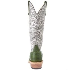 Anderson Bean Women`s Ride Ready Jade Navajo Bison 13in. Silver Grey Tooled Top Boot -Rustic Cowgirl Sales 332279 4