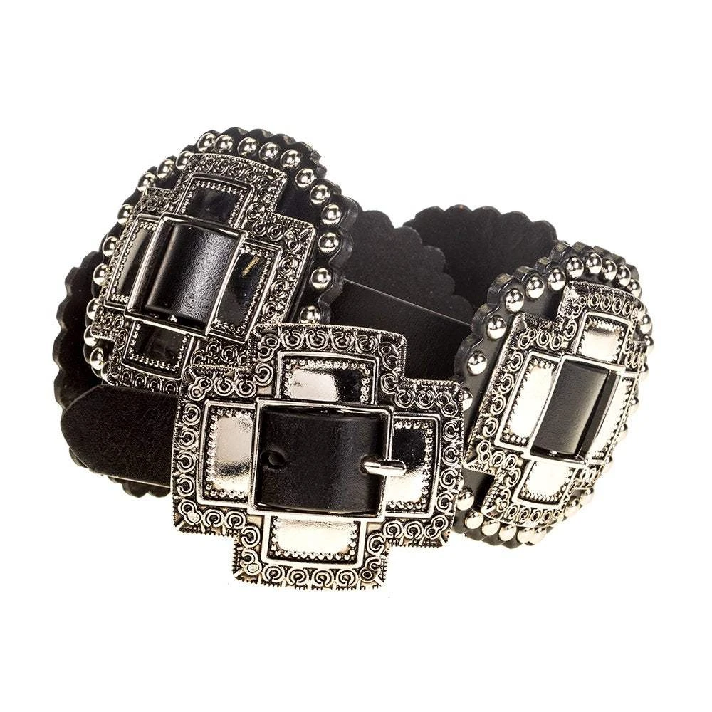Gem Dandy Accessories Women's Black Cross Concho Belt 4 Gem Dandy Accessories Women's Black Cross Concho Belt - Image 4