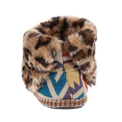 Women's M+F Multi Aztec Cheetah Slipper -Rustic Cowgirl Sales 5729097 4