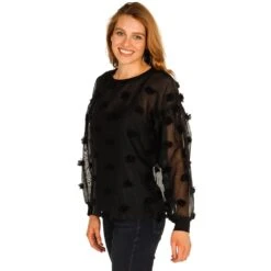 Ivy Jane Women's Sheer Black Top -Rustic Cowgirl Sales 630164 3