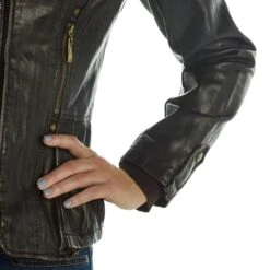 Montanaco Women's Faux Leather Jacket -Rustic Cowgirl Sales 801108 CHOC 04