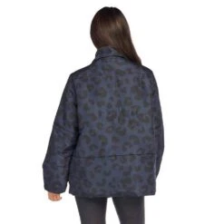 Women's Mud Pie Wade Navy Leopard Puffer Jacket -Rustic Cowgirl Sales 80340045NV 3