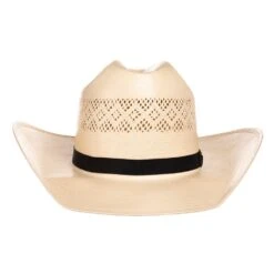 American Hats Fancy Vent Diamond Weave 9 Line Black Band 3 3/4in. Brim Straw Fashion Hat -Rustic Cowgirl Sales 8300S9LBLK375 2