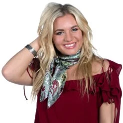 Wyoming Traders Ladies Paisley Mint Madness/Maroon Sage Wild Rag