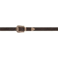 3-D Ladies 1 1/2in Brown Floral Belt With Bronze Studs -Rustic Cowgirl Sales A1034 alt1