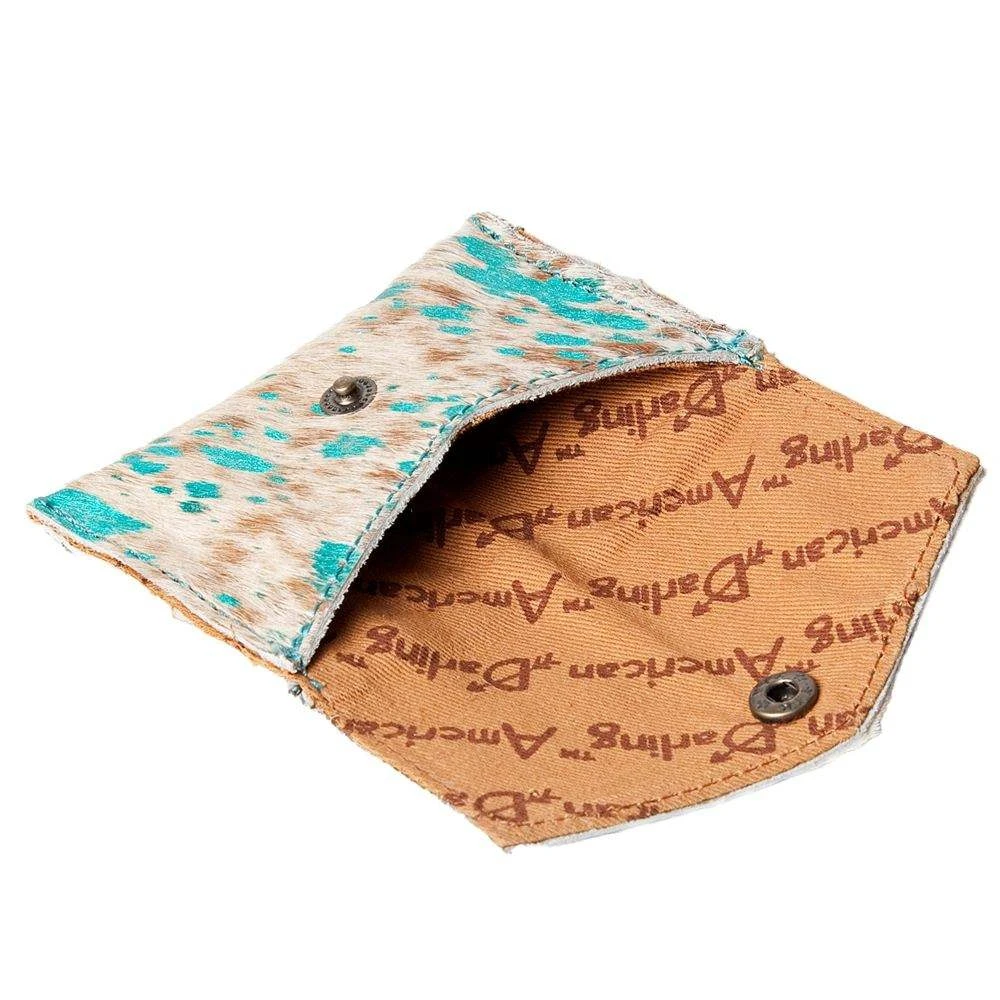 American Darling Turquoise Cowhide Coin Purse 2 American Darling Turquoise Cowhide Coin Purse - Image 2