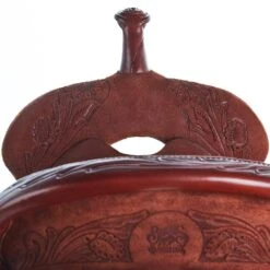 Burns Saddlery 14 1//2 Inch 30HDX Tooled Skirt Chestnut Roughout Barrel Saddle -Rustic Cowgirl Sales BR 3242 145 30 HDX 2