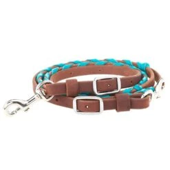 Martin Saddlery 5/8in Turquoise Laced Barrel Reins -Rustic Cowgirl Sales BR58BLTL