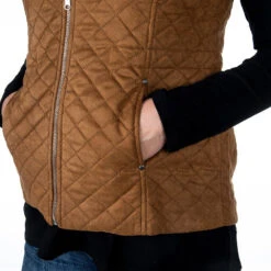 True Blue Womens Curium Suede Quilted Vest -Rustic Cowgirl Sales HM03COG 2