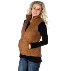 True Blue Womens Curium Suede Quilted Vest -Rustic Cowgirl Sales HM03COG 3