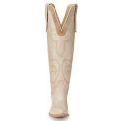 Justin Boots Women's Vintage Verlie Vanilla 17 In Top Round Toe Cowgirl Boot -Rustic Cowgirl Sales JST 008 VN4475