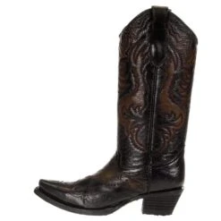 Women's Black And Tan Embroidered Boot 8 Women's Black And Tan Embroidered Boot -Rustic Cowgirl Sales L5501 2