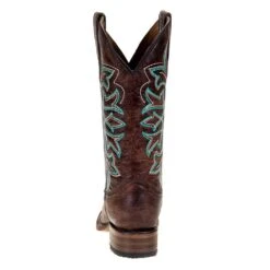 Circle G Women`s Brown W/Turq Stitching 11in Top Boot Western Boot -Rustic Cowgirl Sales L5640 9838
