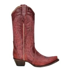 Circle G Womens Red Embroidery And Triad Snip Toe Boot L5871 -Rustic Cowgirl Sales L5871 4