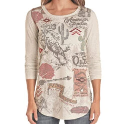 Panhandle Women's Vintage Poster Graphic Tee -Rustic Cowgirl Sales L8T8575 1