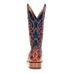 Macie Bean Boots Women`s Cognac Filet Of Fish 13` Navy Explosion Top -Rustic Cowgirl Sales M9156 3