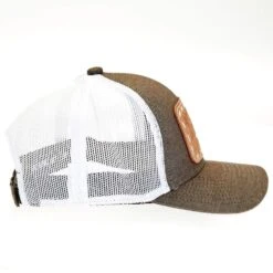 Mcintire Saddlery Heather Brown Cap With Natural Tool Leather Patch -Rustic Cowgirl Sales MS CAP09 BROWN 5