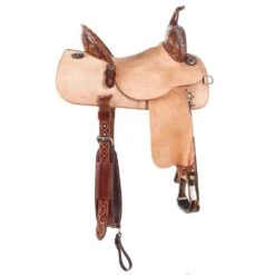 Martin Saddlery Martin 1/8 Breed Stingray Natural Weathered Antique Mountain Daisy Barrel Saddle -Rustic Cowgirl Sales NRS 71 7482 1