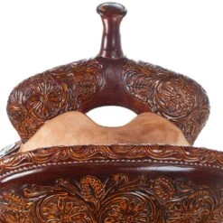 Martin Saddlery Martin 1/8 Breed Stingray Natural Weathered Antique Mountain Daisy Barrel Saddle -Rustic Cowgirl Sales NRS 71 7482 2