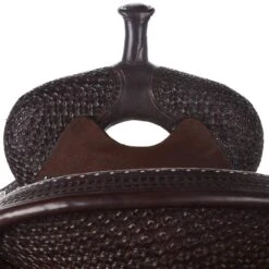 Martin Saddlery Crown C Chocolate Barrel Saddle With Snowflake Tooling -Rustic Cowgirl Sales NRS 97CHSF 2