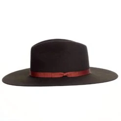 Rodeo King Moss Green Tracker 4in. Brim Flat Precreased Felt Fashion Hat -Rustic Cowgirl Sales RK461 3