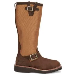 Justin Boots Women's Cottonwood Hickory Brown Square Toe 17in Tall Snake Boot -Rustic Cowgirl Sales SN6914 03