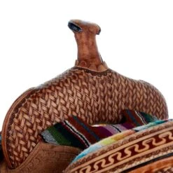 Tough 1 10in. Woven Serape Seat Barrel Saddle -Rustic Cowgirl Sales SR1610 3