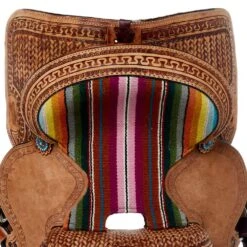 Tough 1 10in. Woven Serape Seat Barrel Saddle -Rustic Cowgirl Sales SR1610 4