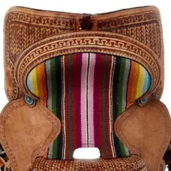 Tough 1 13in. Woven Serape Seat Barrel Saddle -Rustic Cowgirl Sales SR1610 42