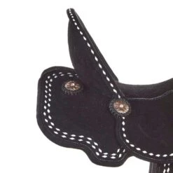 Tomahawk Black Roughout 14 1/2 Inch Lightweight Barrel Saddle With Buckstitch -Rustic Cowgirl Sales TH BAL006145WR 4