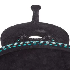 Tomahawk Black Roughout 14 Inch Lightweight Barrel Saddle With Buckstitch -Rustic Cowgirl Sales TH BAL010714T 2