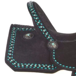 Tomahawk Black Roughout 14 Inch Lightweight Barrel Saddle With Buckstitch -Rustic Cowgirl Sales TH BAL010714T 4