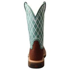 Twisted X Ladies Tobac 11` Turquoise Alloy Toe Square Toe Work Boot -Rustic Cowgirl Sales WXBA002 3